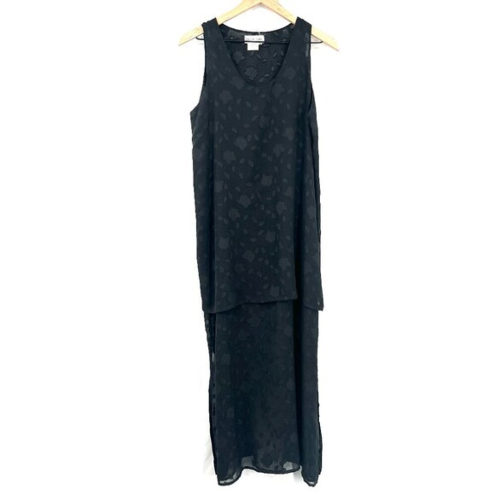 90s Ivan Grundahl Copenhagen danish grunge sheer slip dress embossed lagenlook M